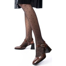 Kadın AYAKKABIİNF-40450 Kahve Rugan Günlük Arkası Açık Topuklu Bayan Ayakkabı