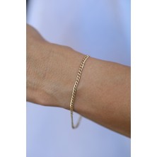 14 Ayar Altın Içi Boş (3 Mm) Gurmet Zincir Bileklik