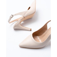 Kadın AYAKKABIST-1153 Siyah Günlük Arkası Açık 9 cm Topuklu Kadın Ayakkabı