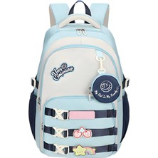 Muggle 3 Bölmeli Very Comfort Kolej Okul Sırt Çantası Turkuaz-Lacivert (MU-1728)