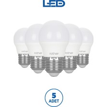 RTRMAX RTL09111-5 Rother G45 LED Ampul 6W E27 470 Lümen 4000K Gün Işığı Enerji Tasarruflu Ampul 5 Adet