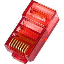 RJ45 Cat5 Cat6 8P8C Erkek Soket - Kırmızı