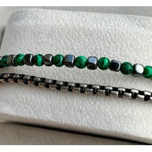 Erkek Çelik ve Anlamlı Taş Bileklik