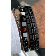 Naviforce Çelik Erkek Bileklik Paslanmaz Çelik Siyah Renk S - M Beden Kullanıcı İçin Şık Tasarım