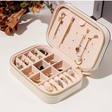 Kadife Yumuşak Doku Kumaş Fermuarlı Takı Kutusu Çanta Boy Mücevher Kutusu