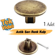 Tek Vidalı Düz Lüks Antik Sarı Düğme Metal Kulp Çekmece Mobilya Mutfak Dolabı Dolap Kulbu Kulplar