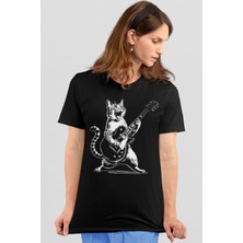 Sarman Rock Siyah Kısa Kollu Kadın T-Shirt