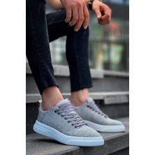 KB-X204 Kuback Gri Keten Beyaz Yüksek Taban Günlük Erkek Spor Ayakkabı