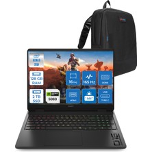 Hp Omen Slim 16-AM0000NT Intel Core Ultra 9 285H 128GB Ddr5 2tb SSD RTX5060 8gb Gddr7 16 Inç Wuxga (1920X1200) 165Hz 400NITS 3ms IPS Freedos Taşınabilir Bilgisayar BQ3Z2EAF51 + Zetta Çanta