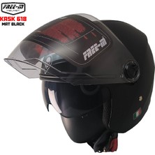 Free-M 618 Güneş Vizörlü Açık Kask (Mat Siyah)