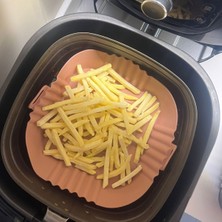 Go İthalat Renkli Isıya Dayanıklı Yıkanılabilir Silikon Fırın ve Airfryer Kare Model Pişirme Matı 20 Cm (4604)