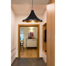 Style Tekli Mika Sarkıt Siyah Gold Ahşap Süs Detaylı Mutfak Avize Cafe Armatür Ofis Depo Aydınlatma