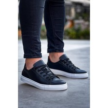 Kuback KB-122 Siyah Cilt Yüksek Taban Bağcıklı Günlük Erkek Ayakkabı