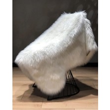 Puffin Kuzu Post Beyaz Üst Kalite Yıkanabilir Yumuşak Dokulu Peluş Halı