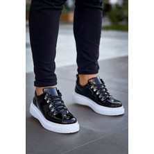 Kuback Kb-X4 Siyah Rugan Yüksek Taban Bağcıklı Günlük Erkek Ayakkabı