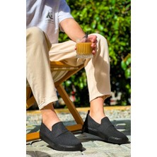 Kuback KB-114 Siyah Triko Siyah Yüksek Taban Bağcıksız Günlük Erkek Ayakkabı