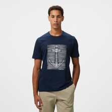 Nautica Erkek Lacivert Regular Fit Baskılı T-Shirt V55206T.4NV