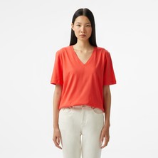 Nautica Kadın Kırmızı Regular Fit T-Shirt 55V123T.6QB