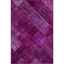 Iskece Pembe Eskitme Etnik Modern Desenli Yün Hav Toz Vermez Leke Tutmayan Salon Yolluk Mutfak El Dokuma Halı