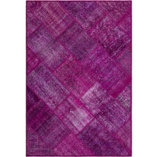 Iskece Pembe Eskitme Etnik Modern Desenli Yün Hav Toz Vermez Leke Tutmayan Salon Yolluk Mutfak El Dokuma Halı