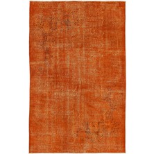 Bespoky 170x270 cm Bej Turuncu Eskitme Vintage Soyut Halı | Salon Yatak Odası Halısı | UNİQUE-14115