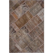 Bespoky 120x180 cm Kahverengi Klasik Yün Halı | Yatak Odası Çocuk Odası Salon Halısı | %100 Doğal Yün El Yapımı El Dokuma | UNİQUE-26648