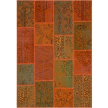 Bespoky 160x230 cm El Dokuma Turuncu Yün Halı | El Yapımı Klasik Salon Halısı | %100 Doğal Yün | UNİQUE-33955