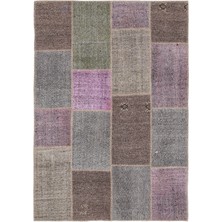 Bespoky Çok renkli Yamalı Patchwork Geometrik Halı | Salon Yatak Odası Halısı | UNİQUE-1163