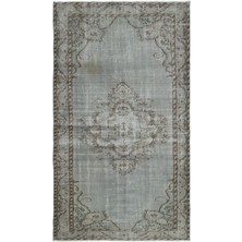 Bespoky 163x295 cm Mavi Klasik Yün Halı | Salon Yatak Odası Halısı | %100 Doğal Yün El Yapımı El Dokuma | UNİQUE-18380