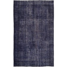 Bespoky 170x282 cm Bej Lacivert Eskitme Vintage Soyut Halı | Salon Yatak Odası Halısı | UNİQUE-16737