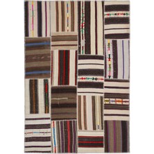 Bespoky 160x230 cm Kahverengi Klasik Yün Halı | Salon Yatak Odası Halısı | %100 Doğal Yün El Yapımı El Dokuma | UNİQUE-2212