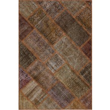Bespoky 120x180 cm El Dokuma Kahverengi Yün Halı | El Yapımı Klasik Salon Halısı | %100 Doğal Yün | UNİQUE-31110