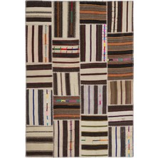 Bespoky 160x230 cm Kahverengi Klasik Yün Halı | Salon Yatak Odası Halısı | %100 Doğal Yün El Yapımı El Dokuma | UNİQUE-2255