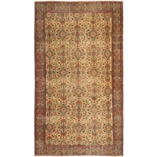 Bespoky 163x289 cm Bej Klasik Yün Halı | Salon Yatak Odası Halısı | %100 Doğal Yün El Yapımı El Dokuma | UNİQUE-17090