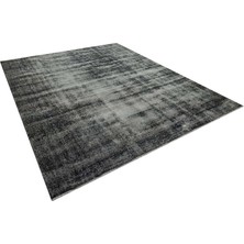 Bespoky Gri Patchwork Vintage Yün Halı | Salon Yatak Odası Halısı | %100 Doğal Yün El Yapımı El Dokuma | PATCHWORK-5916