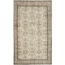 Bespoky 172x292 cm Çok Renkli Krem Geleneksel Vintage Çiçekli Halı | Salon Yatak Odası Halısı | UNİQUE-12325