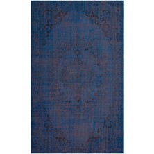 Bespoky 168x277 cm Çok Renkli Mavi Oryantal Vintage Medalyon Halı | Salon Yatak Odası Halısı | UNİQUE-24045