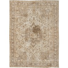 Vintage Kahverengi Göbekli Yün Modern Desenli Yün Hav Toz Vermez Leke Tutmayan Salon Yolluk Mutfak El Dokuma Halı