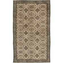 Bespoky 182x306 cm Gri Bej Geleneksel Vintage Geleneksel Bitkisel ve Geometrik Halı | Salon Yatak Odası Halısı | UNİQUE-13120