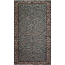 Bespoky 154x270 cm Kahverengi Klasik Yün Halı | Salon Yatak Odası Halısı | %100 Doğal Yün El Yapımı El Dokuma | UNİQUE-17968