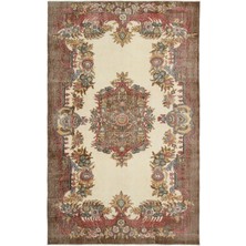 Bespoky 173x270 cm Mor Krem Geleneksel Çiçekli Halı | Salon Yatak Odası Halısı | UNİQUE-18901