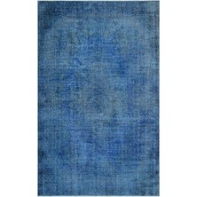 Bespoky 165x271 cm Krem Mavi Eskitme Vintage Soyut Halı | Salon Yatak Odası Halısı | UNİQUE-23473