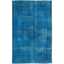 Bespoky 168x265 cm Bej Mavi Eskitme Vintage Soyut Halı | Salon Yatak Odası Halısı | UNİQUE-15558