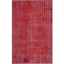 Bespoky 180x283 cm Bej Kırmızı Eskitme Vintage Soyut Halı | Salon Yatak Odası Halısı | UNİQUE-24122