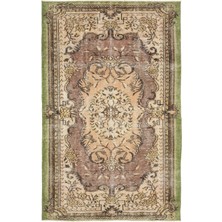 Bespoky 163x260 cm El Dokuma Bej Yün Halı | El Yapımı Klasik Salon Halısı | %100 Doğal Yün | UNİQUE-13014