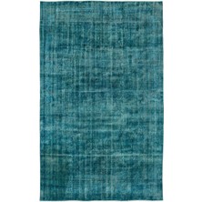 Bespoky 206x327 cm Gri Turkuaz Eskitme Vintage Motifsiz Halı | Salon Yatak Odası Halısı | UNİQUE-14403