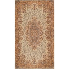 Bespoky 164x290 cm Bej Klasik Yün Halı | Salon Yatak Odası Halısı | %100 Doğal Yün El Yapımı El Dokuma | UNİQUE-18981