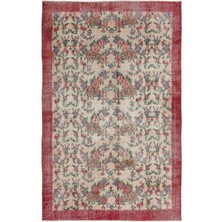 Bespoky 165x264 cm Bej Çiçekli Vintage Çiçek Halı | Salon Yatak Odası Halısı | UNİQUE-13868