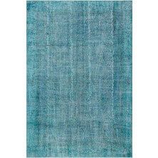 Vintage Yeşil Göbekli Yün Modern Desenli Yün Hav Toz Vermez Leke Tutmayan Salon Yolluk Mutfak El Dokuma Halı