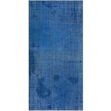 Bespoky 130x266 cm Bej Mavi Eskitme Vintage Motifsiz Halı | Salon Yatak Odası Halısı | UNİQUE-23773